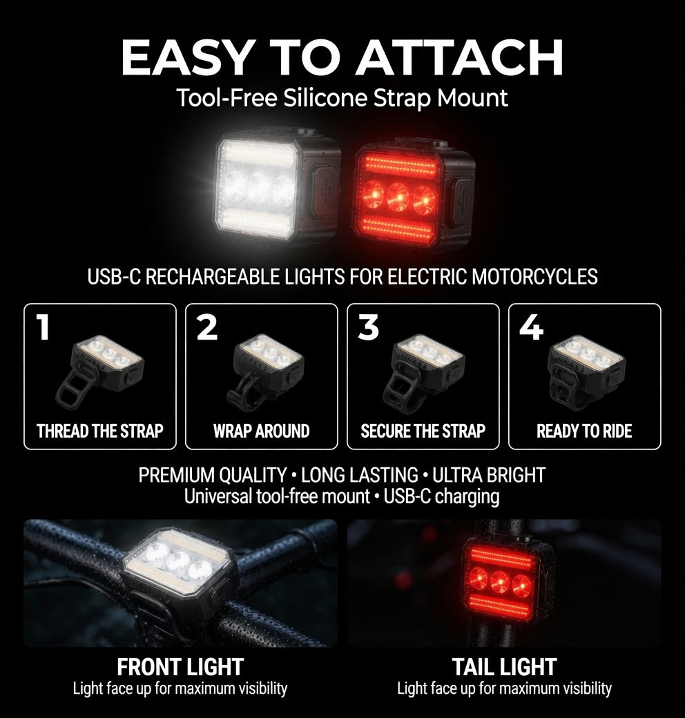 Universal Front & Rear E-moto Lights